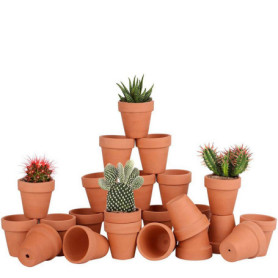 Lot de 28 Pots de Fleurs,Petite Terre Cuite Pots avec Trou de Drainage pour l'intérieur, extérieur, Plante Jardin Balcon Décorat