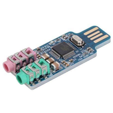 Carte Son Externe, Carte Son USB sans Pilote Cm108 Adaptateur Audio Externe pour Ordinateur Portable