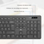 Rii RK200 Ensemble Clavier Souris sans Fil bureautique Clavier de Bureau 2.40Ghz AZERTY(Version Française) avec Taille Complète 