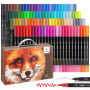 mancola 100 Couleurs Feutres Coloriage Adultes, Feutre Aquarelle Stylo Pointe Fine, Pour Professionnel Dessin,Coloriage Mandala 
