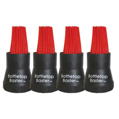 Jokari Lot de 4 pinceaux à badigeonner en silicone résistant à la chaleur Compatible avec la plupart des bouteilles Noir et roug