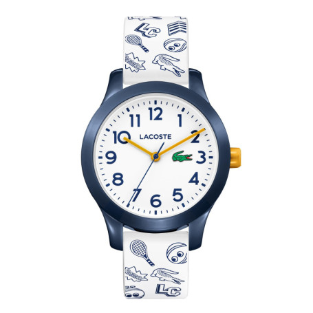 Lacoste Montre Analogique à Quartz pour enfants avec Bracelet en Silicone Blanc/Bleu - 2030011