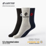 Lotto, 12 Paires Chaussettes de tennis homme/femmes en coton doux et respirant, certificats OEKO-TEX, couleurs assorties, 39-42