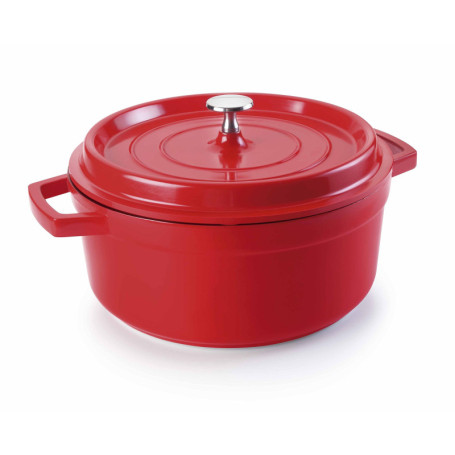 Lacor 25916 Faitout Rouge Fonte d'Aluminium avec Couvercle Diamètre: 16 cm