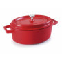 Lacor 25931 Faitout Rouge Ovale Fonte d'Aluminium avec Couvercle Diamètre: 31X25 cm