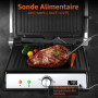 Aigostar Grill Panini, Grille-pain à Sandwich Avec Sonde Alimentaire, Plaques Antiadhésives Amovibles, Grill électrique, 2000W, 