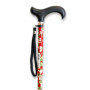 KMINA - Canne de Marche Femme, Pliante et Réglable, Luxe, Fleur, Aluminium (Pliage Rouge) - KMINA Pro
