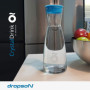 dropson - Carafe avec filtre - Modèle CrystalDrink - Pichet à eau en verre 1L avec couvercle bleu + filtre à eau pour robinet, b