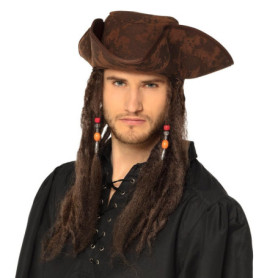 Boland 81914 - Chapeau de pirate Dirty Joe avec cheveux, casquette de pirate pour carnaval et fête à thème, accessoire de déguis