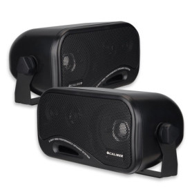 Caliber Haut Parleur de Voiture - 2X Enceinte Voiture - FM - SD - USB - AUX - Puissance Maximale 120W - 50W RMS - Matériel de Mo