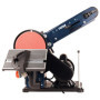 FERM Ponceuse Stationnaire - 350W - 150mm - avec 2 Bandes abrasives (P80 et P120) et 2 disques abrasifs (P80 et P120)