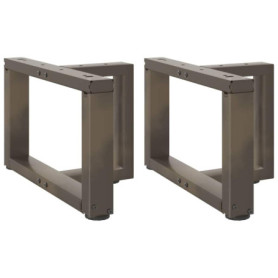vidaXL Pieds de Table Basse en Forme de T 2 pcs Acier Naturel 50x25x(30-31) cm, Pied de Table, Pied de Table en métal, Pied de M