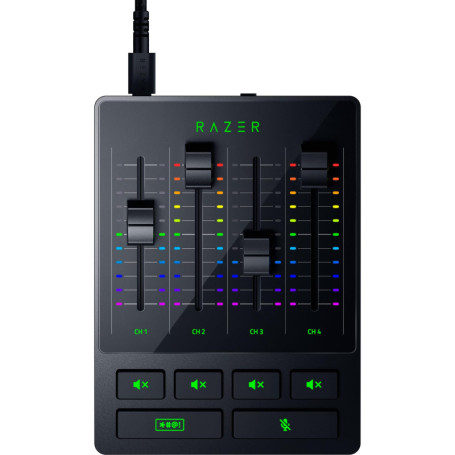 Razer Mixeur Audio (Mixeur Audio analogique, Interface à 4 canaux avec Boutons de contrôle du Volume, Entrée XLR avec préampli, 