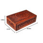 Ajuny Boîte à Bijoux en Bois Faite à la Main Sculptée à la Main Rangement en Bois de Rose pour Femme, Mini Organisateur de Voyag