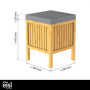 EISL BMBA02-WKBH Tabouret de salle de bain en bambou avec panier à linge, tabouret avec assise, meuble de salle de bain pour s'a