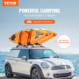 VEVOR Porte-Kayak pour Toit 2 Paires, Galerie de Toit en Acier Allié, Barres de Toit Souples en J, pour Planche de Surf, Canoë, 