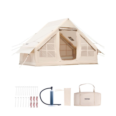 VEVOR Tentes gonflables pour camping, installation facile, tente de camping gonflable avec pompe à main, tente de glamping 4 sai