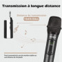 Talomen Microphone sans fil professionnel,système de dual microphone à 2.4 GHz Karaoké Dynamique Rechargeable avec Récepteur,160