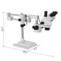 VEVOR Microscope Stéréo 3.5X-90X Simul Focal Trinoculaire Zoom 360 Degrés Rotatif Trinoculaire Stéréo Microscope Double Bras Sta