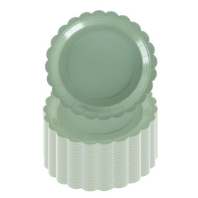 PHUNAT Lot de 50 assiettes de fête vertes de 18 cm, fournitures de fête pour anniversaire, fête prénatale, mariage