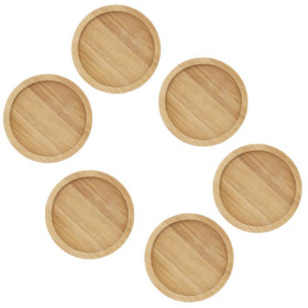 6pcs Succulentes Plateau en Bambou Plante Soucoupe Pot De Fleurs Set 3 Pouces