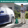 HYCHIKA Nettoyeur Haute Pression, 110 Bar Max. 410 l/h Débit 1500W Lave-auto Portable avec Réservoir Mousse, Tuyau 5m Câble 5m, 