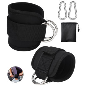 2Pcs Sangle Cheville Musculation Poulie, Sangle de Cheville Musculation Con Rembourré, Sangle Musculation et de Fitness sur Le C