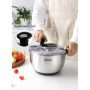 Peclio Grande essoreuse à salade en acier inoxydable 18/10 de 4,5 l avec couvercle transparent, fond antidérapant – Spinner à sa