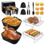 Accessoires pour friteuse à air chaud Russell Hobbs - 2 compartiments - 9 l - Moule en silicone - Accessoire pour friteuse à air