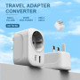 PAIDASHU Adaptateur Prise Anglaise UK Angleterre France Adaptateur de Voyage avec USB A & C 2.4A, Europe Francaise FR 2 Broches 