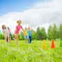 THE TWIDDLERS 3 en 1 Jeux en Plein Air pour Enfants - 6 Cônes, 10 Anneaux, 10 Sacs de Haricots - Jeu de Lancer, Parcours d'obsta