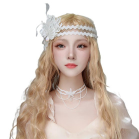 Collier ras du cou et collier en forme de fleur blanche pour femme, Feliz Ruban encreur