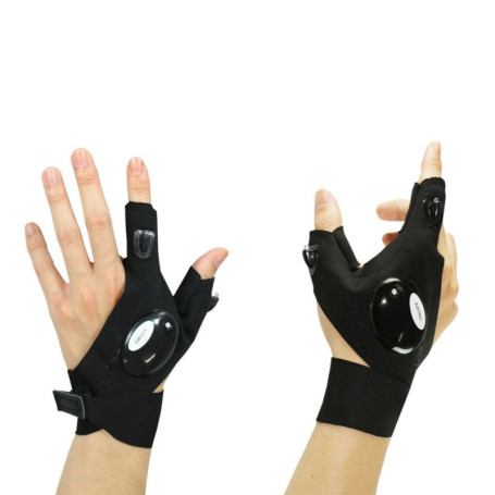 DINOWIN Lampes de Poche LED, Gants de pêche en Plein air, Gants de Sport, Lampe Torche pour Camping, Cyclisme, Course à Pied, ac
