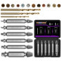 9 Pièces kit Extracteur de Vis Cassée Avec 3 Forets, Dureté 63-65HRC, Fabriqué en HSS 6542, Extracteur de Vis Dénudé, Extracteur