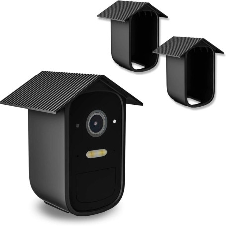 GEFIRE Lot de 2 Étuis en Silicone pour Caméra de Surveillance EufyCam 2C / 2C Pro, Étui de Protection en Silicone Noir Contre Le