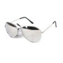 PURECITY Qwin Collection Lunettes de Soleil Aviateur Monture Argent - Verre Effet Miroir - Fashion Tendance
