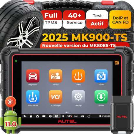 Autel MaxiCOM MK900-TS TPMS Scanner, 2024 Outil de Diagnostic Bidirectionnel Mise à Jour de MaxiCheck MX808S-TS, MK808S-TS, MS90