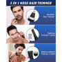 Tondeuse Nez,3-En-1 Coupe Poils Nez Et Oreilles USB Rechargeable,Indolore Rasoir Poil De Nez Homme Professionnel,Pour Le Nez Ore