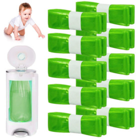 Lot 10 anneaux de Recharge Ecologiques - Cassette de Recharge : Poubelle à Couches Nizirioo - Bagues de Recharge Compatibles Ave