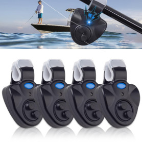 Nizirioo Lot de 4 détecteurs de touche électroniques sensibles pour la pêche - Indicateur lumineux - Avec indicateur lumineux LE