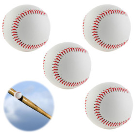LEKEFETO 4 pièces de balles de Baseball Professionnelles Cousues à la Main Baseball 9 Pouces PU Soft Basebälle Match Elite, Soft