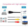 Yiany Câble HDMI vers AV, 1080P HDMI mâle vers 3-RCA Audio Vidéo Convertisseur Câble AV Composants Adaptateur pour HDTV DVD - 1,