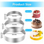 talifoca 3 Pcs Cercle Patisserie, Diamètre 10/15/20 cm Rond Moules à Gâteaux en Acier Inoxydable Moules à Pâtisserie pour Pâtiss