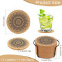 talifoca Lot de 12 dessous de verre en liège - En bois - Réutilisables - Ronds - En liège - Absorbants - Pour café, bar, cuisine