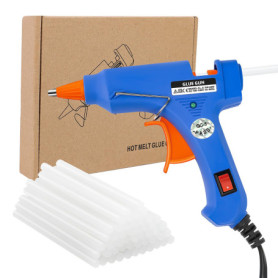 talifoca Pistolet à colle chaude + 40 bâtons de colle chaude, pistolet à colle chaude pour bricolage, art industriel, petit arti