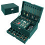 talifoca Boite a Bijoux Femme Fille, Boîte à Bijoux Velours Trois Couche Verrouillable Grande Capacité Boite de Rangement Bijoux