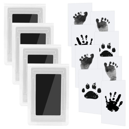 4pcs Kit Empreinte Pieds et Mains Bébé Enfant Empreinte Clean Touch Tampons Bébé Empreinte de Main Empreinte，Empreintes Bébé L'e