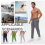 Bsrpolry Lot de 3 pantalons de survêtement athlétiques pour homme avec poches zippées, pantalon de jogging pour homme