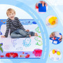 Tapis Dessin Eau - Tapis d'Eau Bébé, Jouet Bébé 1 2 Ans, Jouet Enfant 1 2 3 Ans, Tapis Jeu Enfant avec Stylo à Eau pour Dessin C