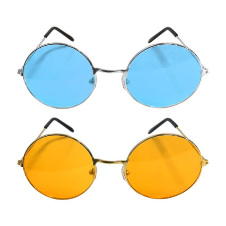 HDGSAFD Lunettes De Soleil Rondes À Monture Métallique, 2 Pièces, Rétro, Mode, Décoration De Fête De Vacances, Miroir